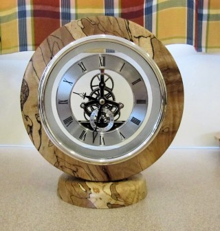John Spencer won joint turning of the month with this clock